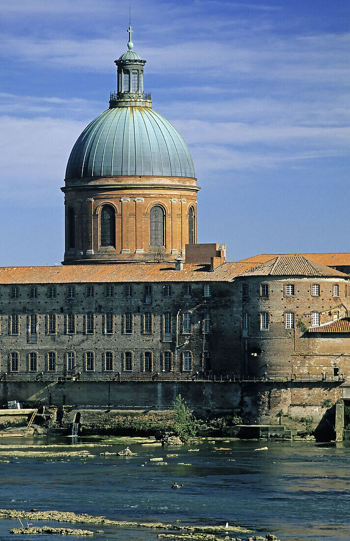 Garonne River And H Pital De La Grave License Image