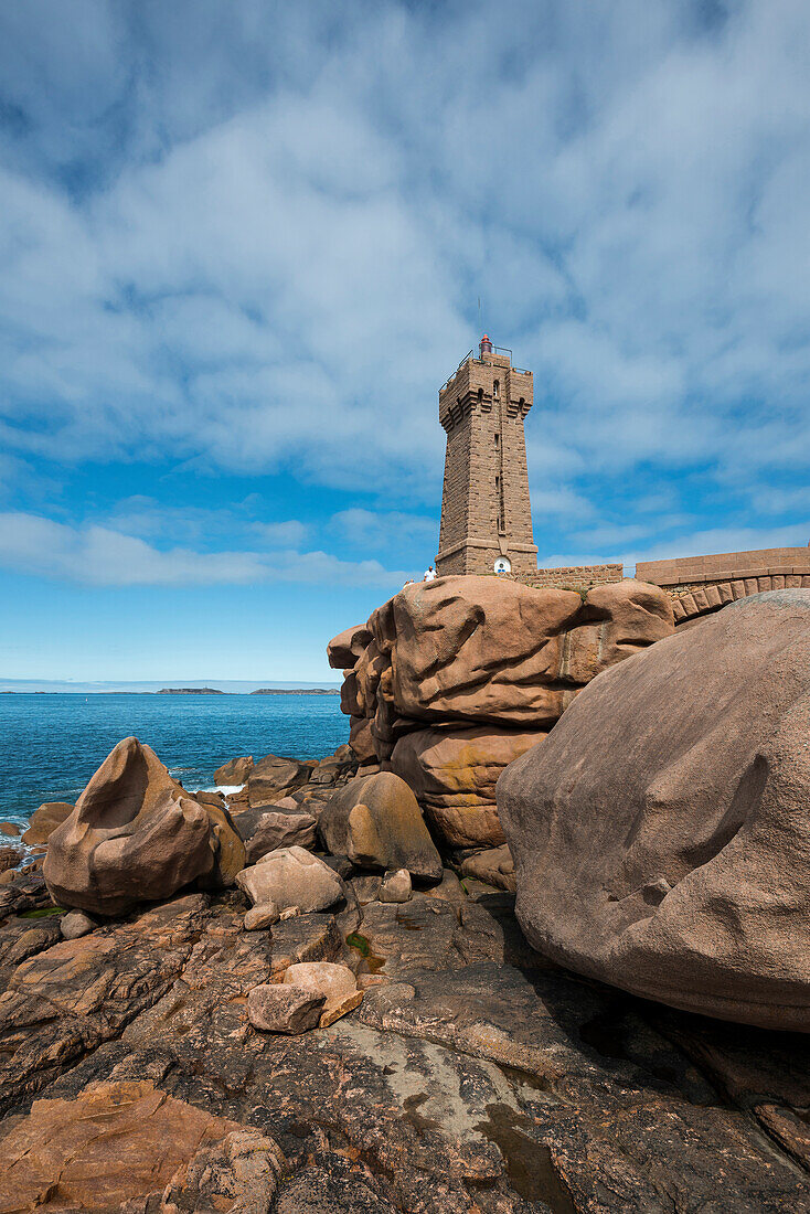 Lighthouse And Granite Rocks Phare De License Image