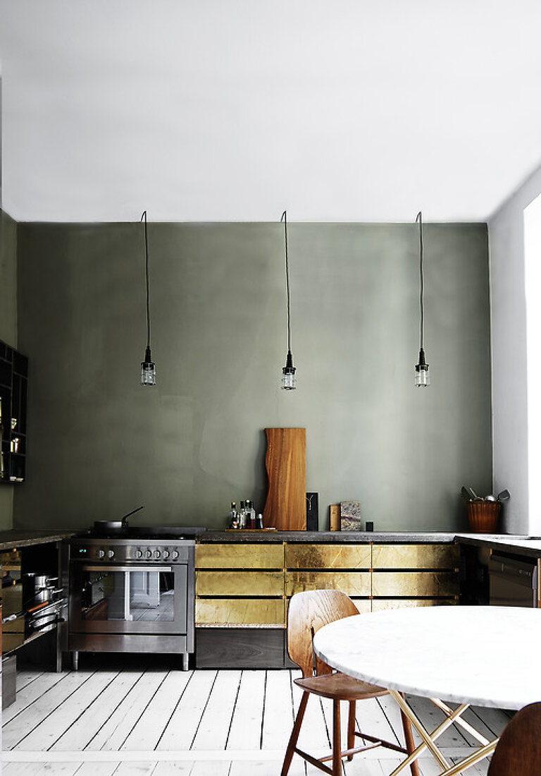 Rough Brass & Concrete Kitchen