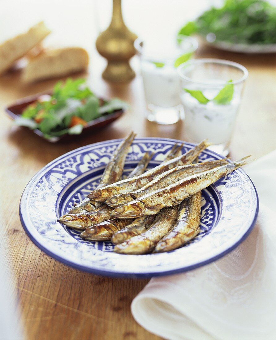 Fried anchovies (Hamsi, Turkish anchovy)