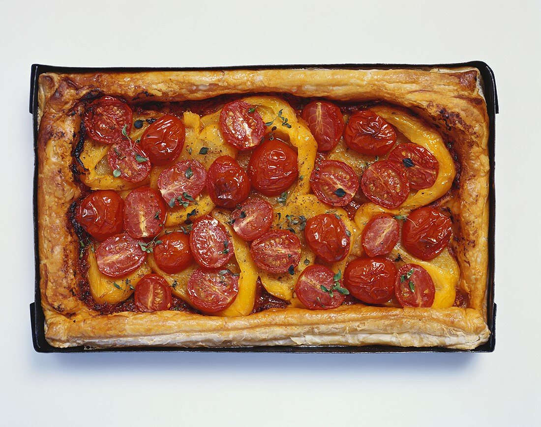 Tomato and pepper tart