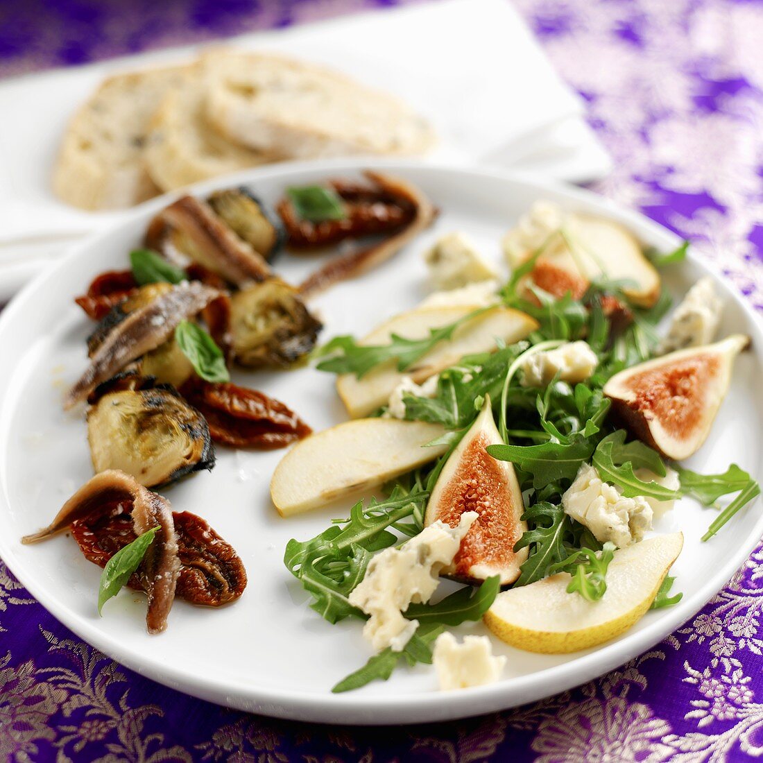 A plate of mixed Mediterranean appetisers