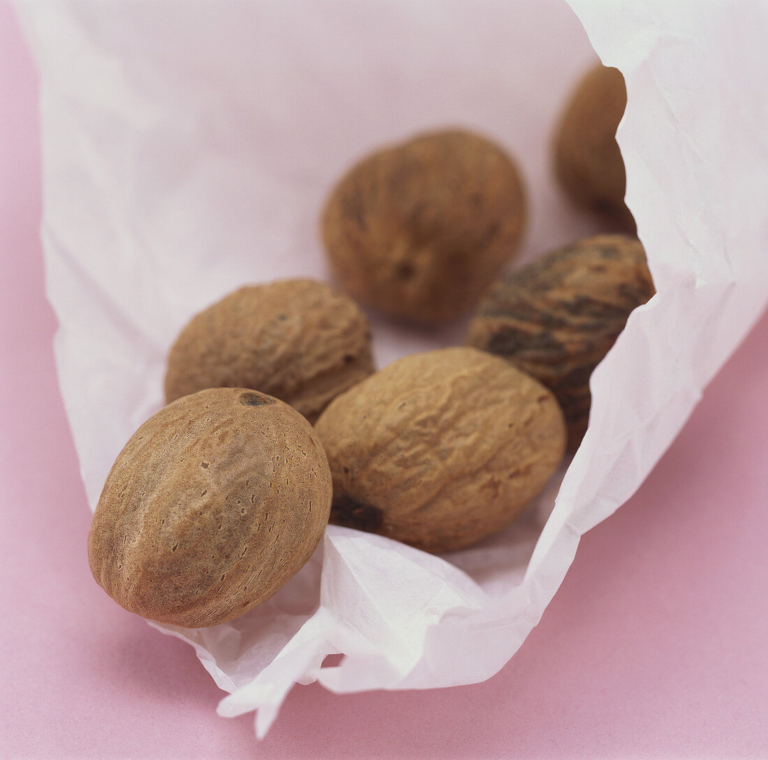 Nutmegs in paper bag