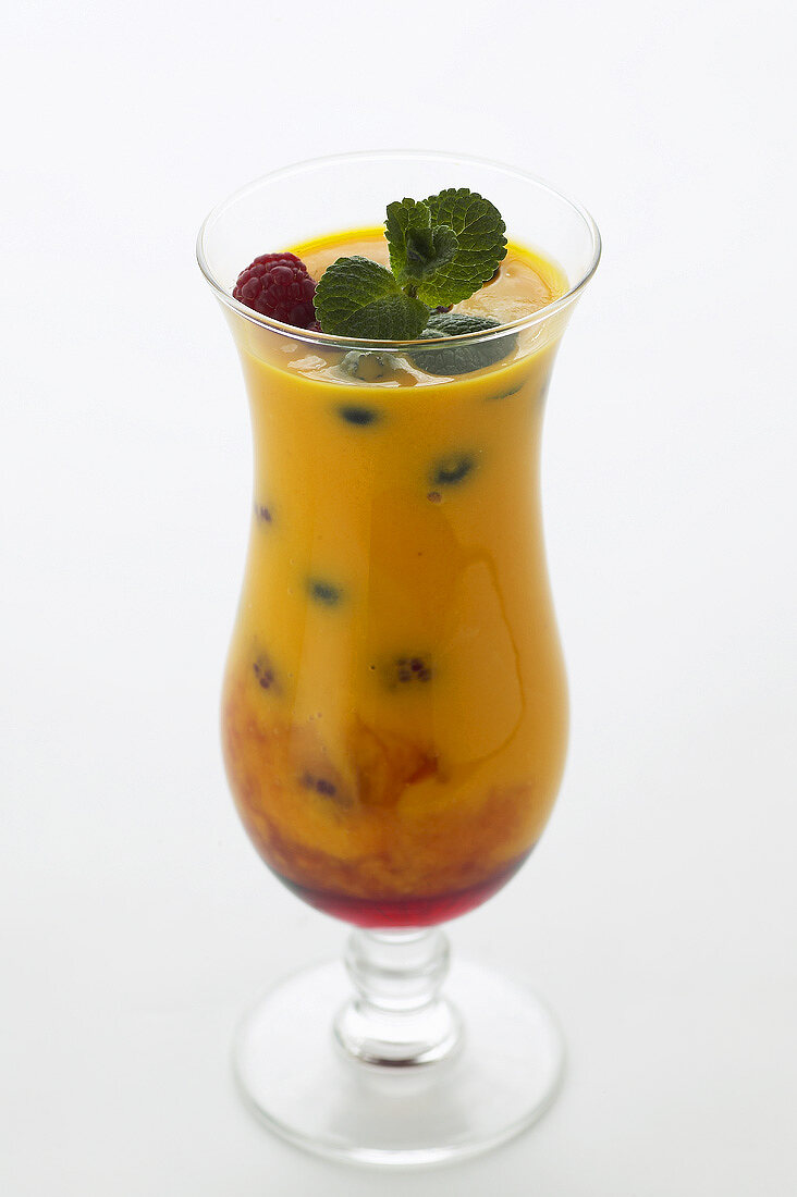 Mango soya drink with berries