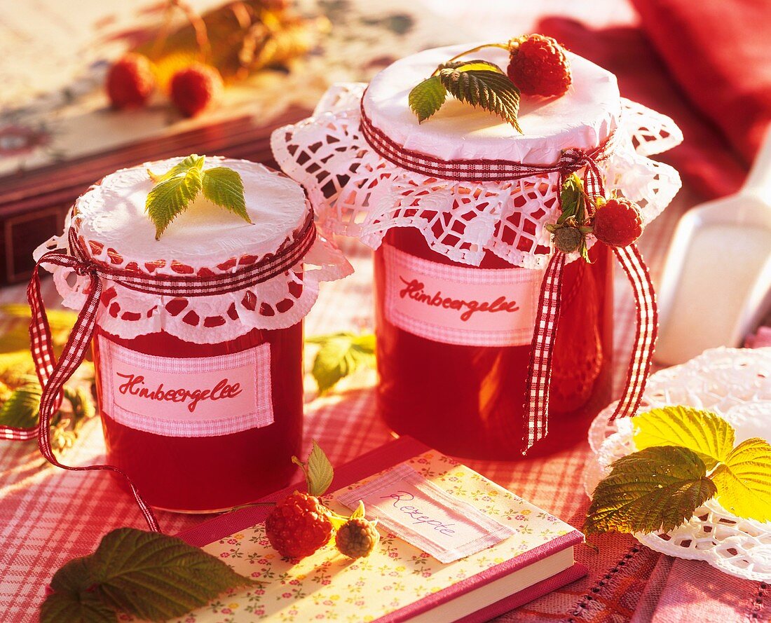 Home-made raspberry jelly