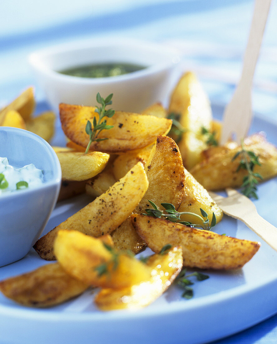 Potato Wedges mit Dip