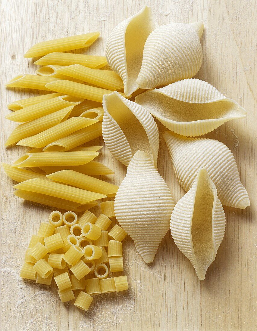 Penne rigate, Conchiglie rigate & Ditalini rigate