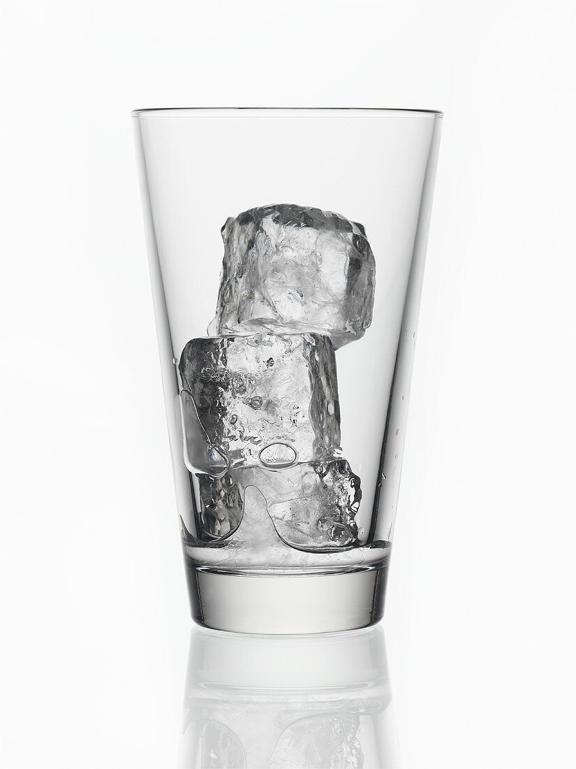 Ice cubes in a glass