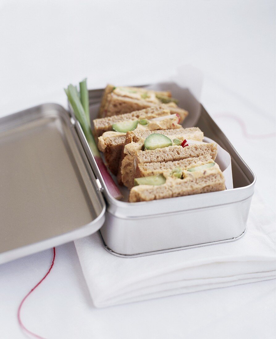 Sandwiches in a lunchbox