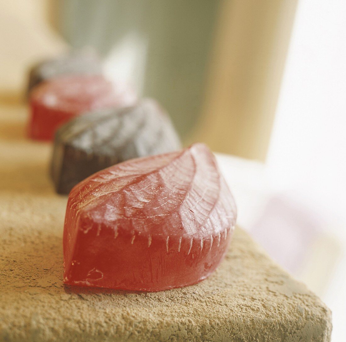 Leaf-shaped soaps