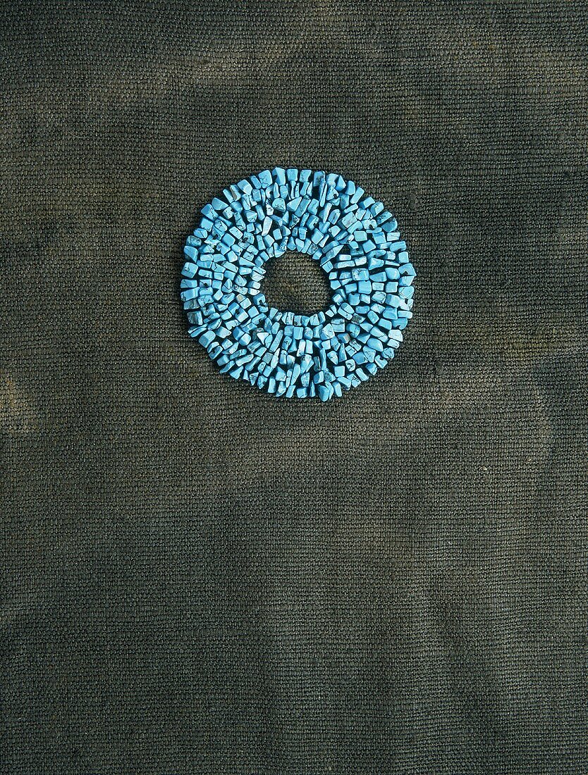 Turquoise stones arranged in circle