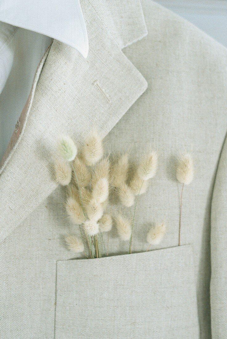 Jacket with dried flowers