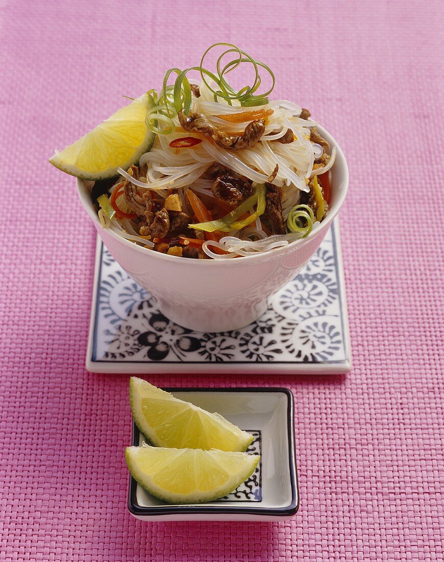 Spicy glass noodle and beef salad
