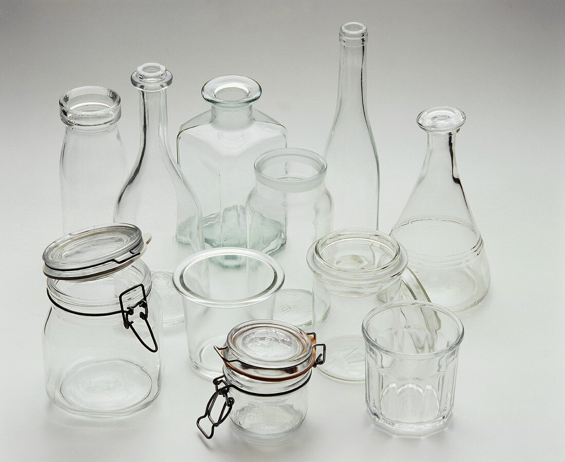 Assorted preserving jars and bottles