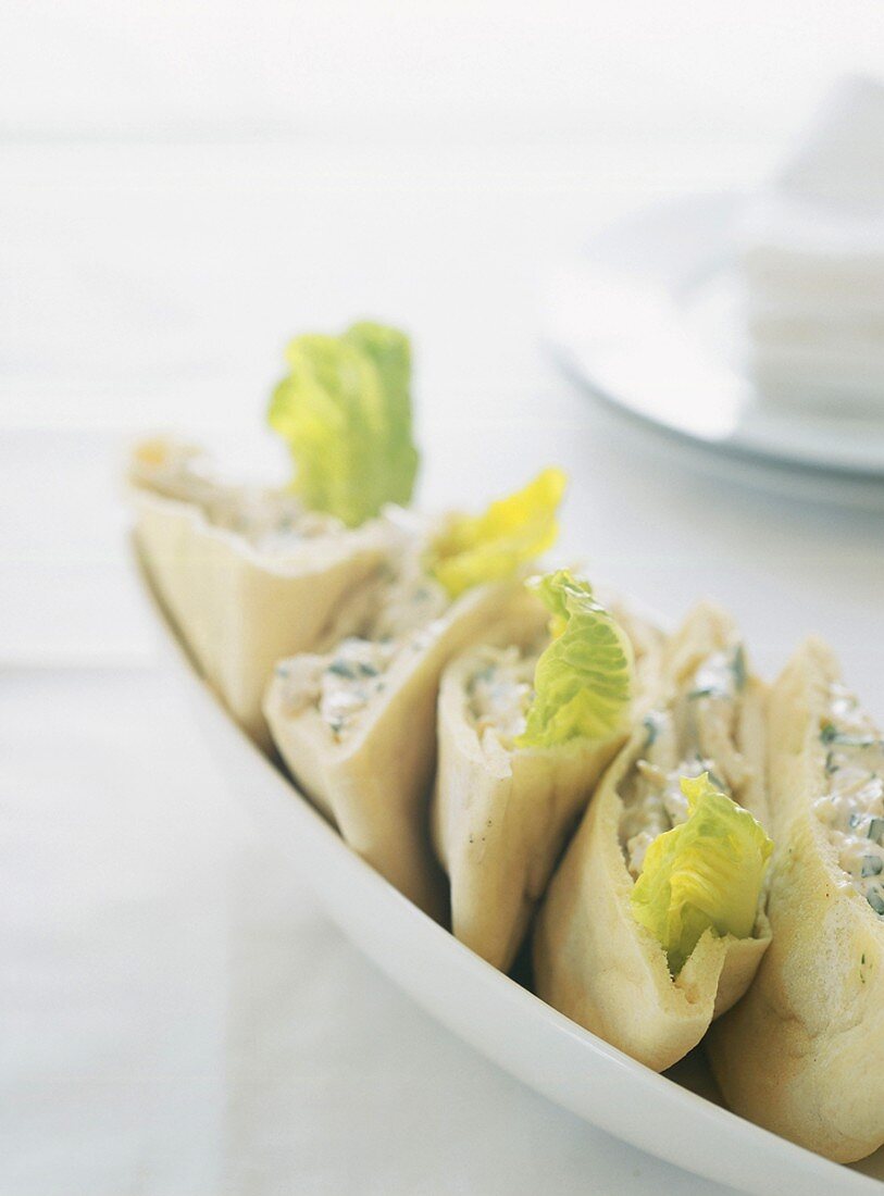 Pita bread filled with cheese and herbs