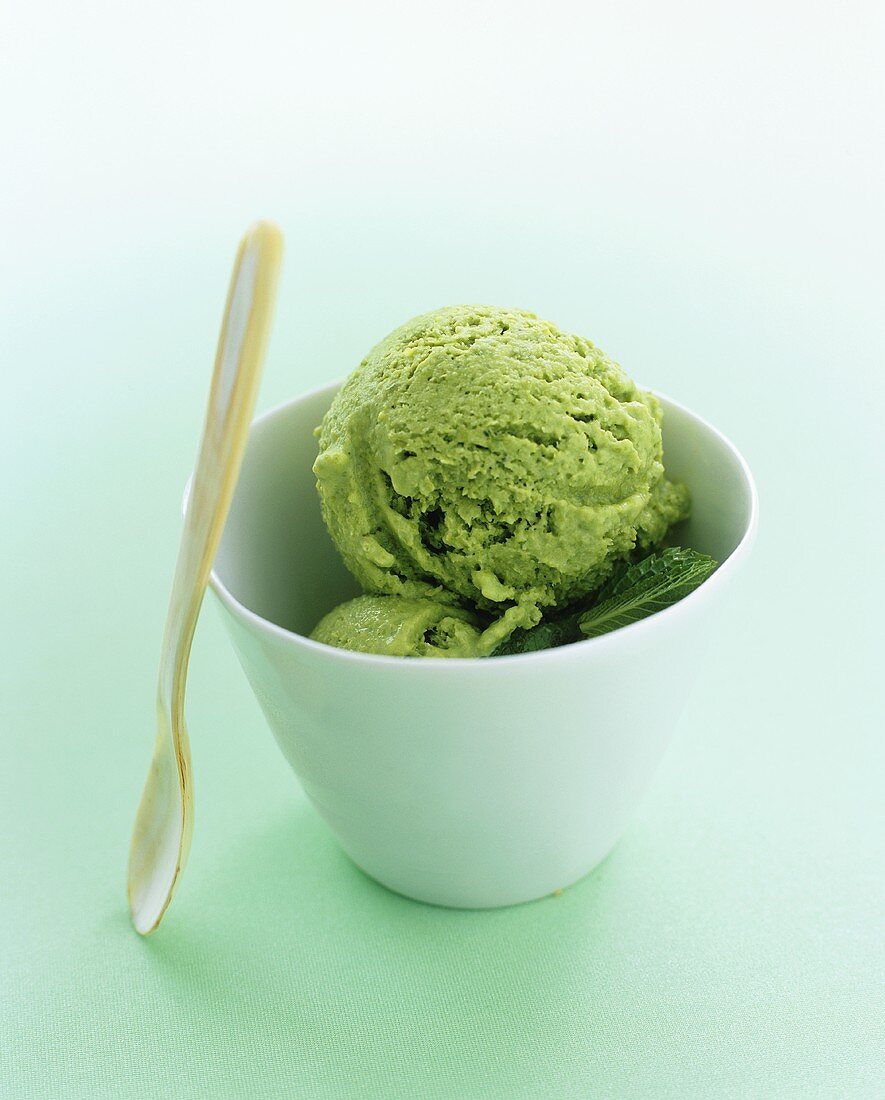 Minted pea ice cream