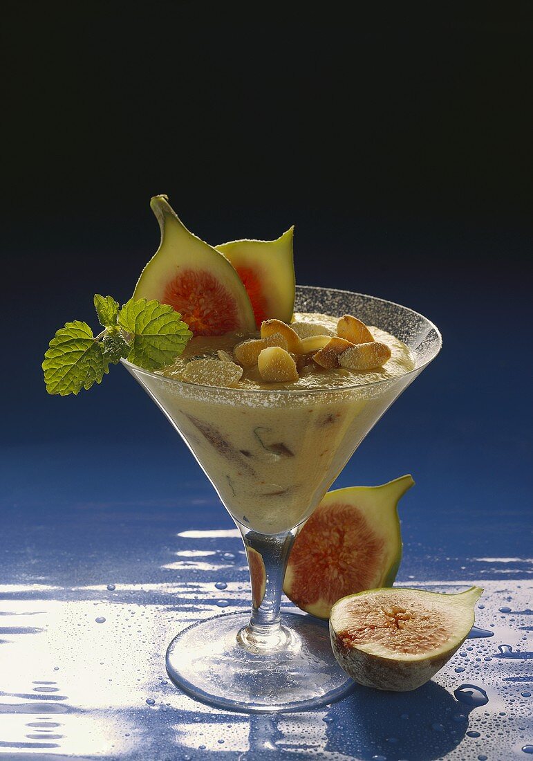 Semolina Mousse with Figs & Almonds