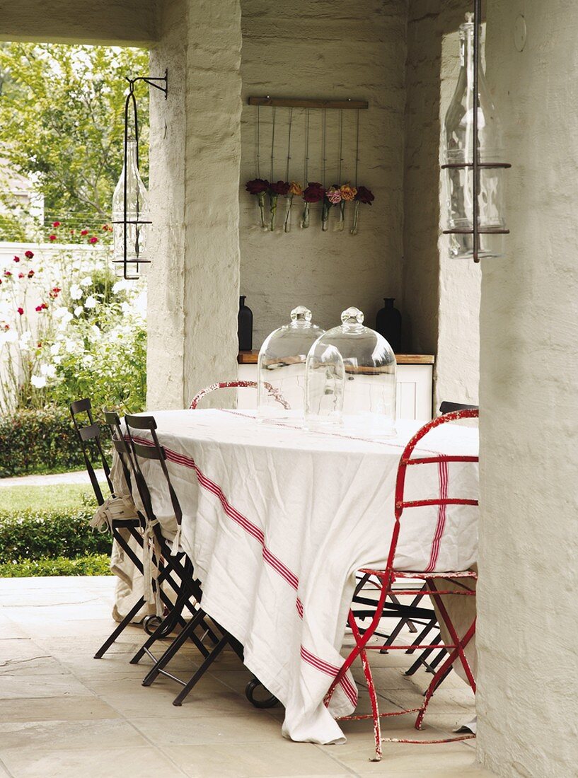 A table on a terrace