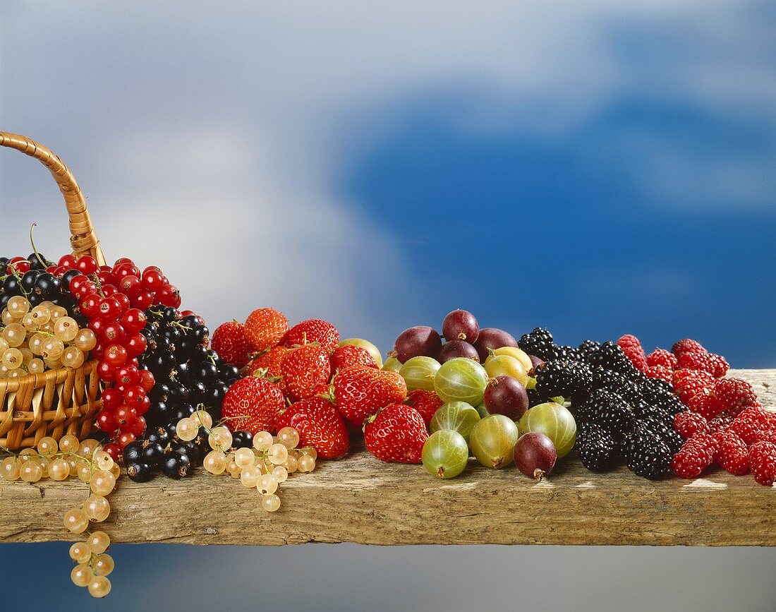 Still life with mixed berries