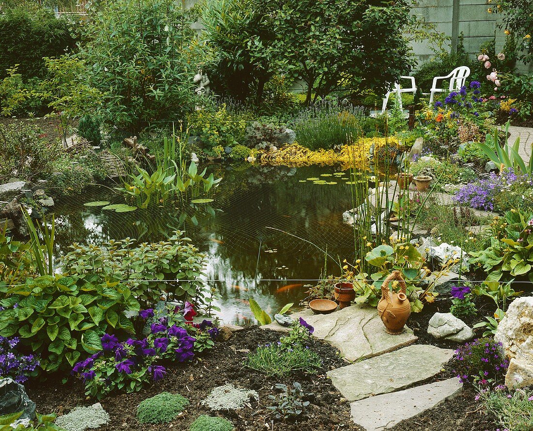 Garden with pond