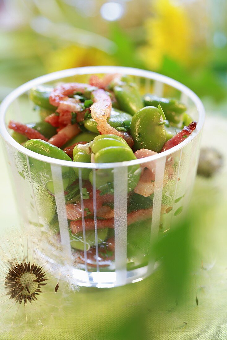 Dicke-Bohnen-Salat mit Garnelen