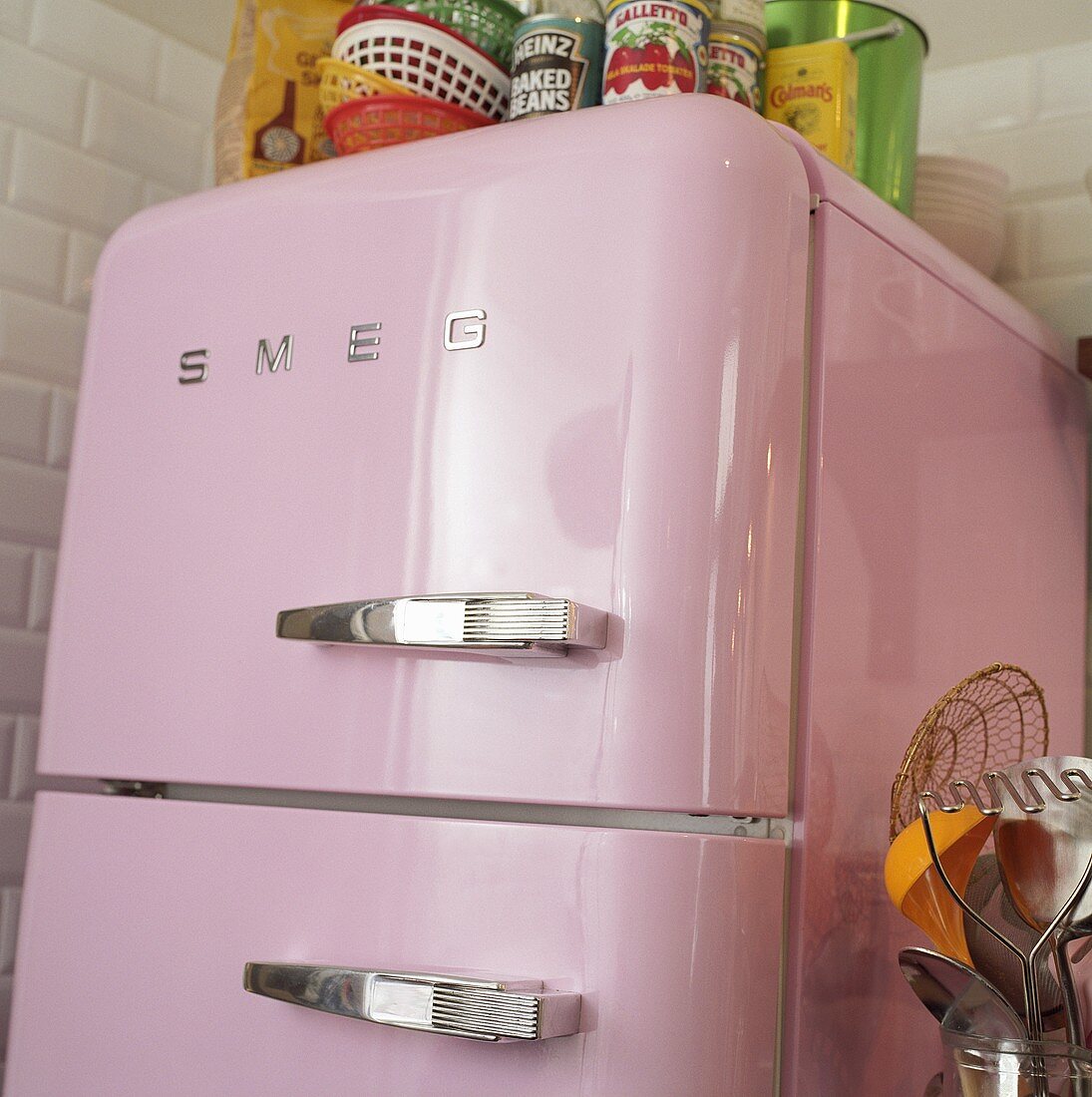 Pink refrigerator