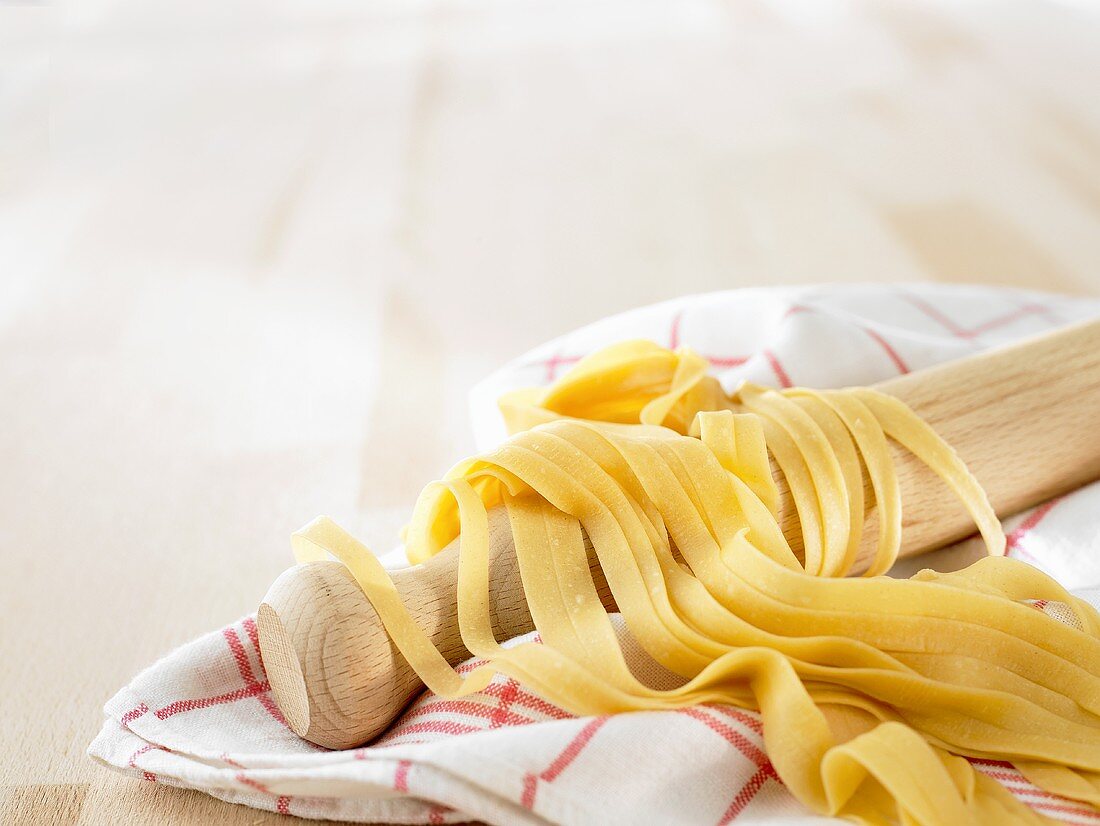 Home-made ribbon pasta