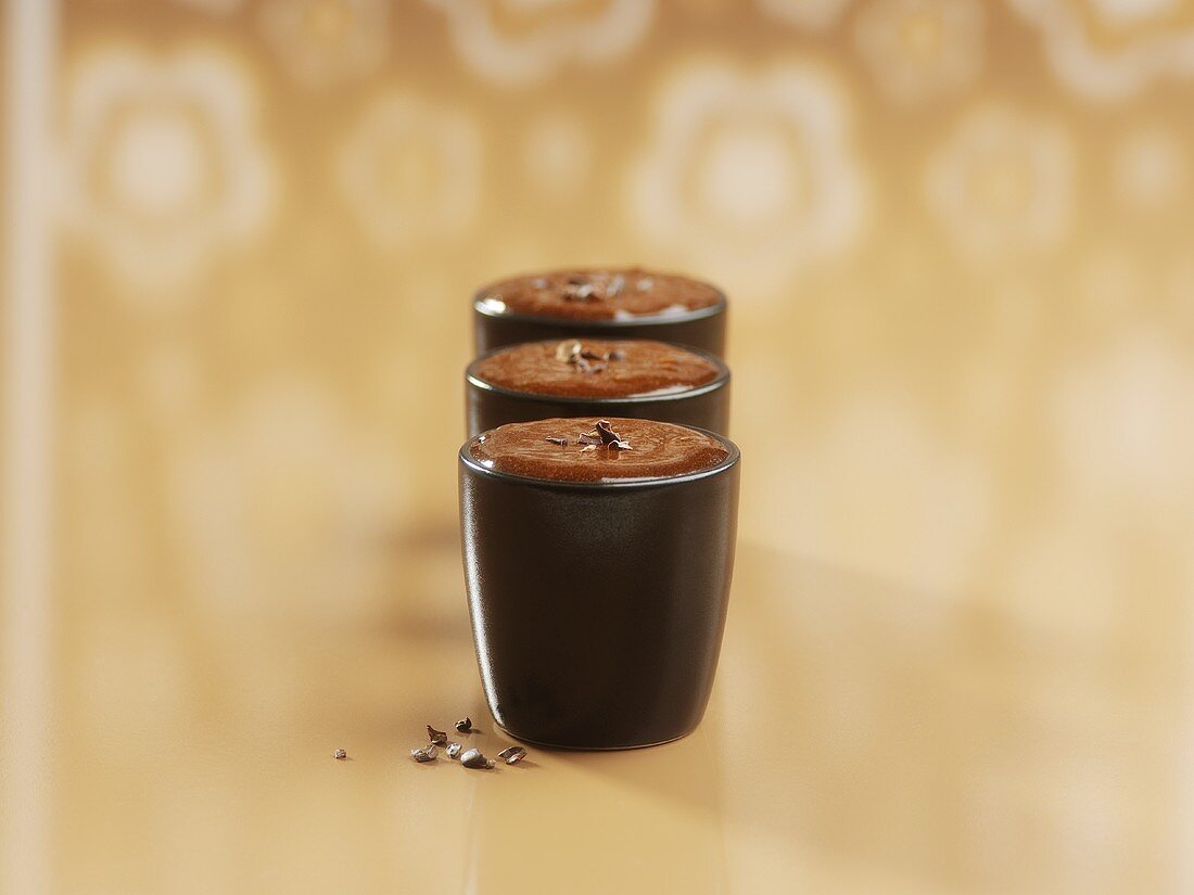 Dark chocolate mousse with crushed cocoa beans