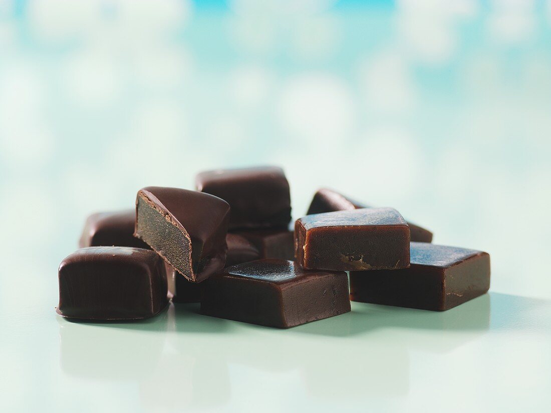 Chocolate-coated liquorice toffees