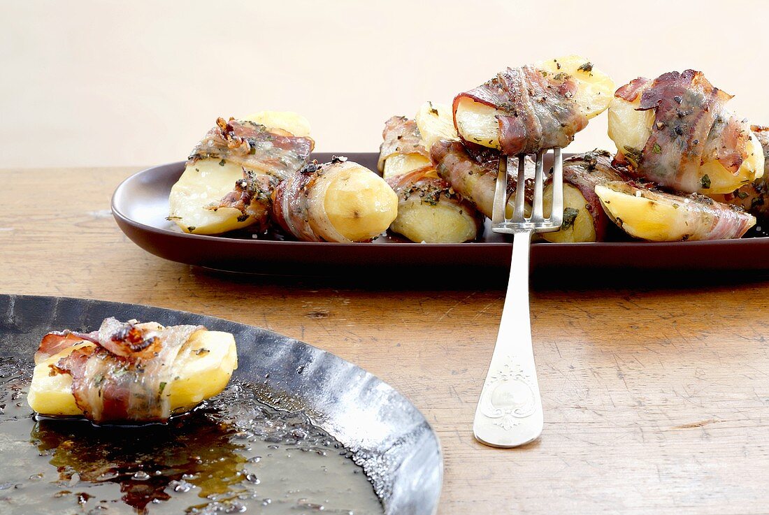 Bacon-wrapped potatoes