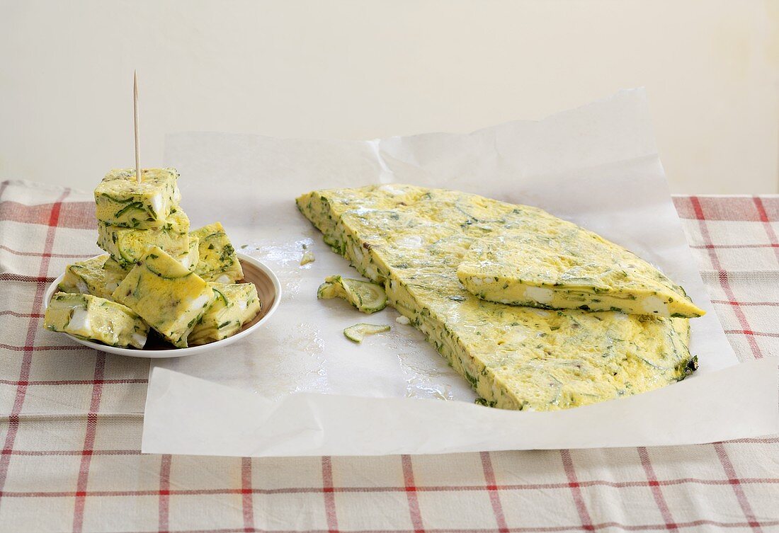 Courgette and sheep's cheese frittata