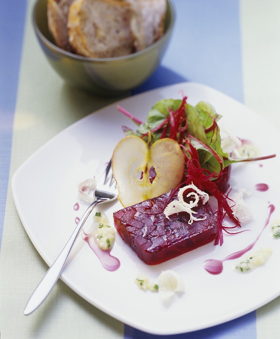 Jellied beetroot with apple vinaigrette