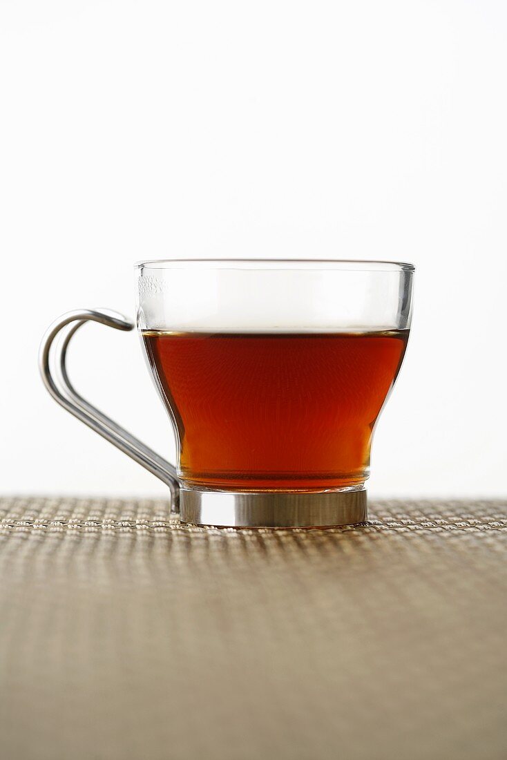 Rooibos tea in a glass cup