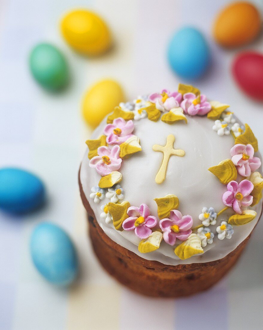 Ukrainian Paska (traditional Easter cake)