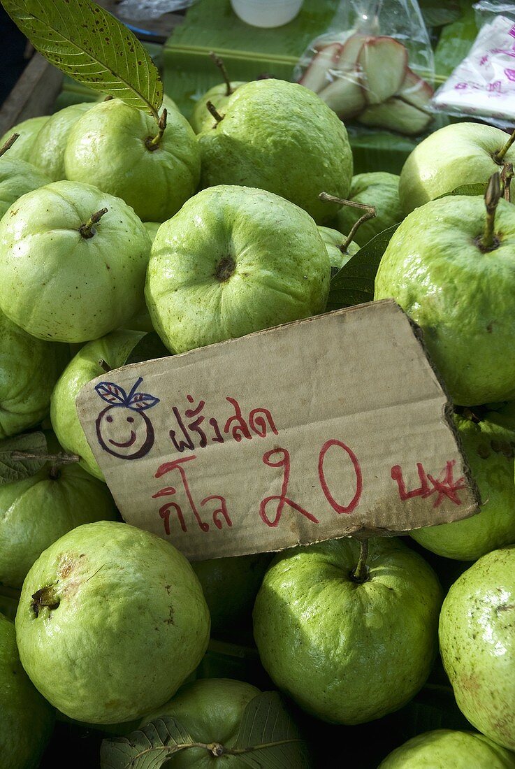 Guavas on an Asian market stall