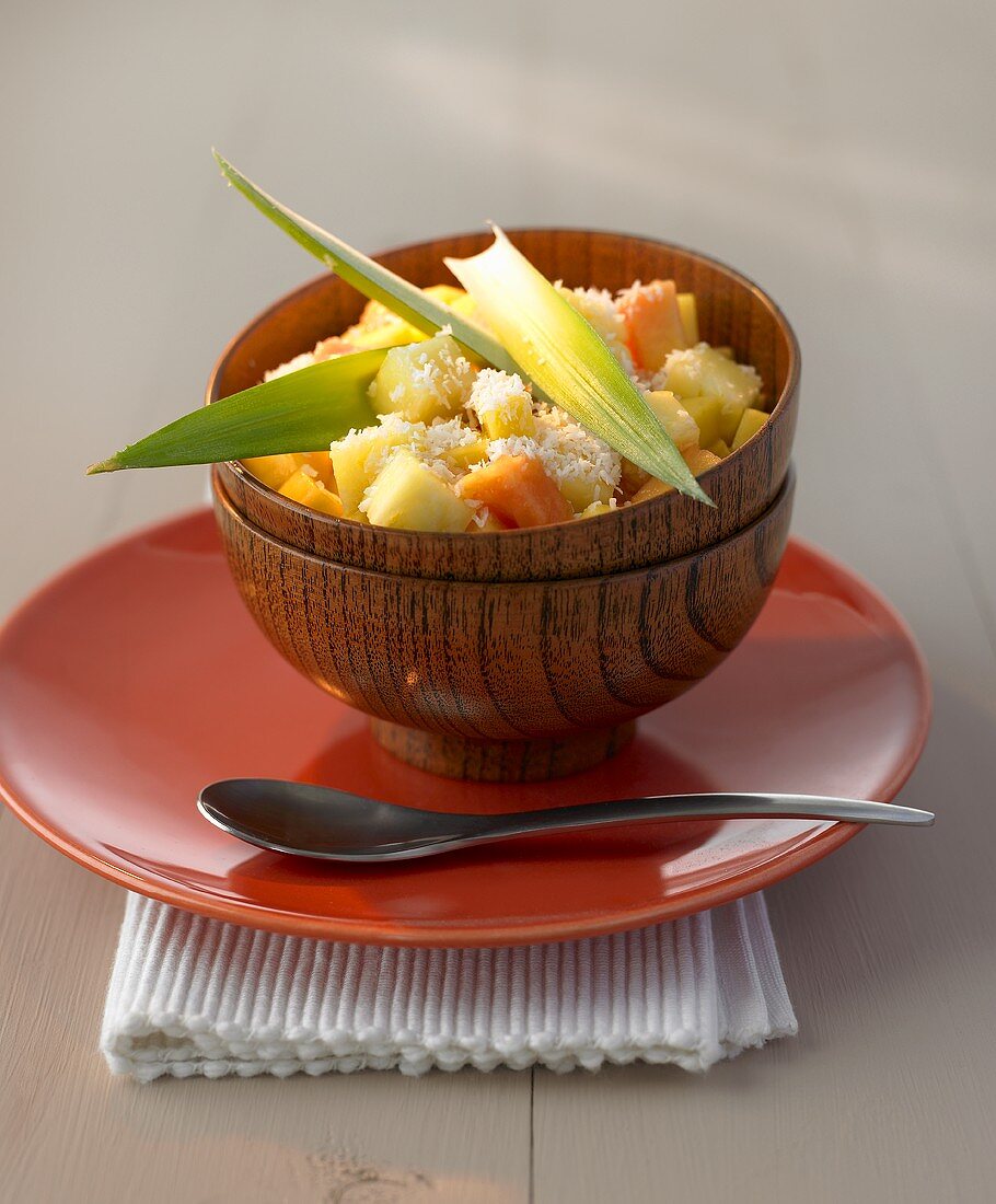 Fruit salad with coconut