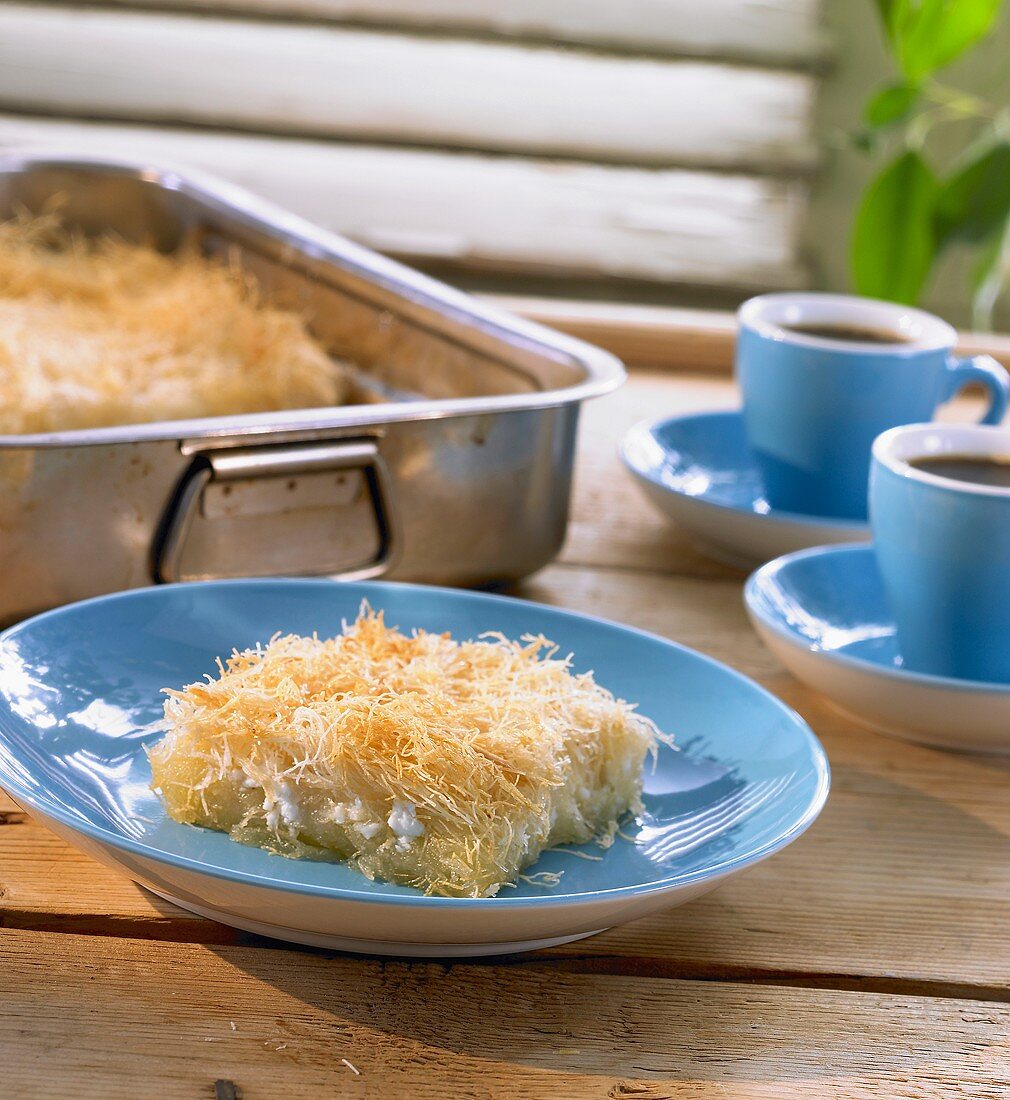 Künefe (Baked shredded pastry with sheep's cheese, Turkey)
