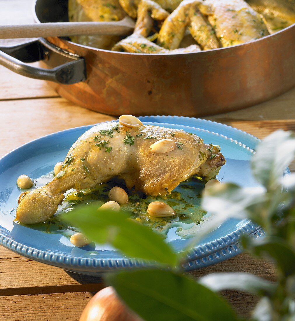 Almond chicken with ginger and saffron