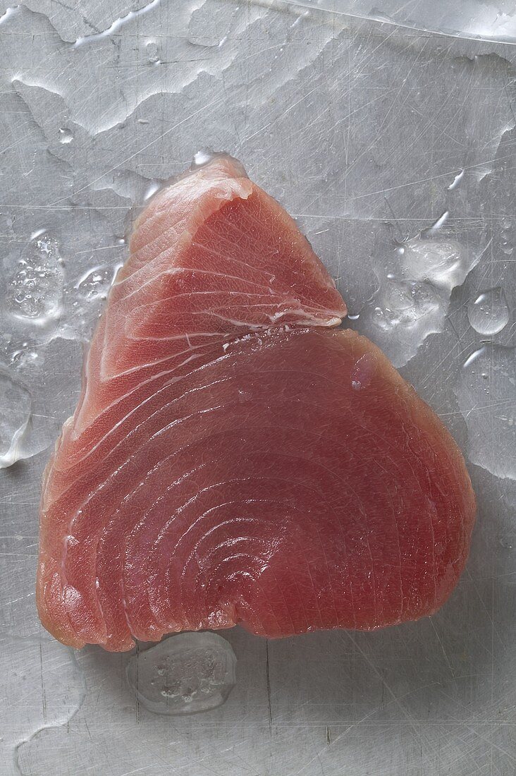 A slice of fresh tuna fillet