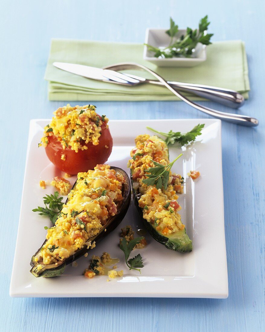 Vegetables stuffed with quinoa