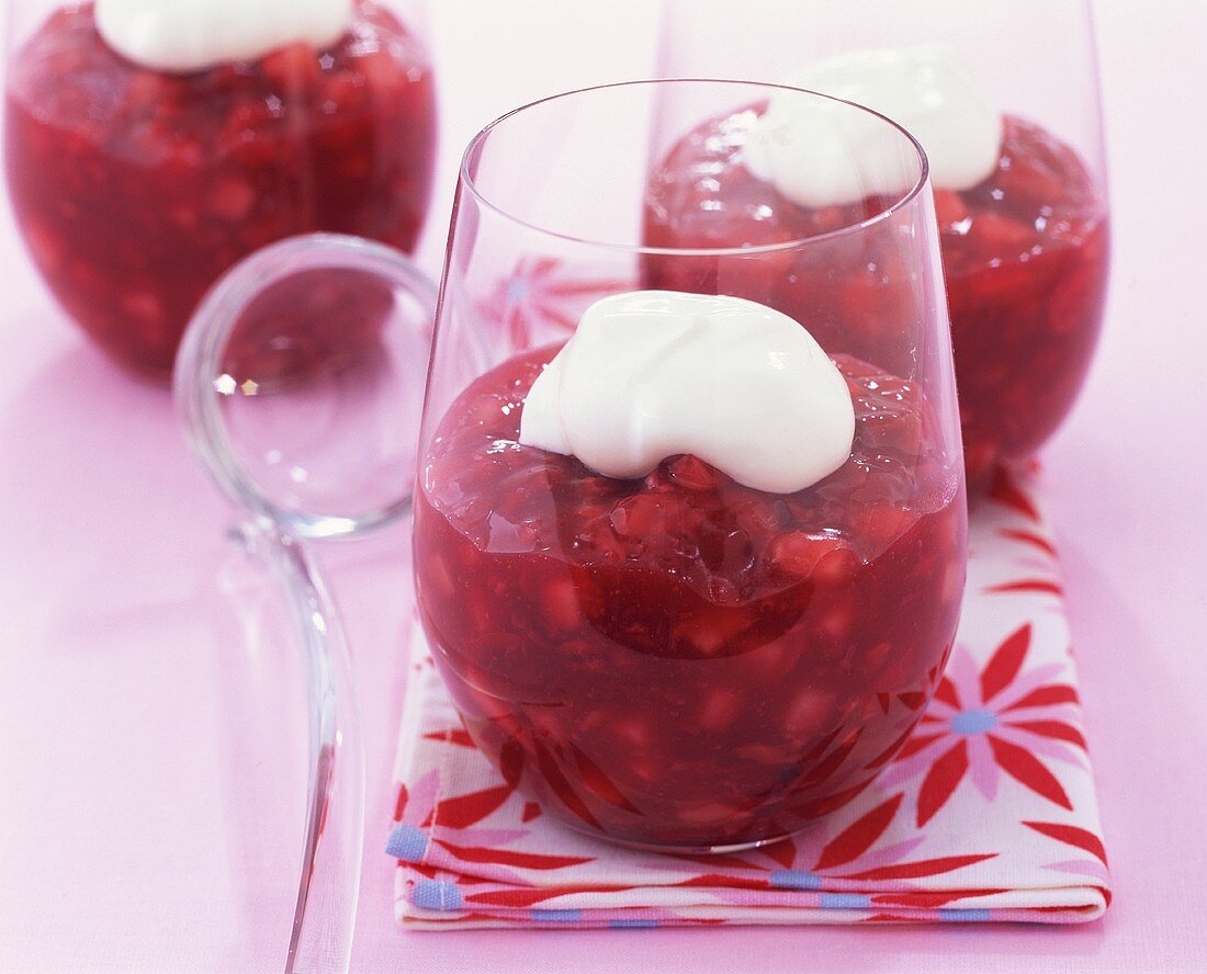 Melon and sour cherry compote