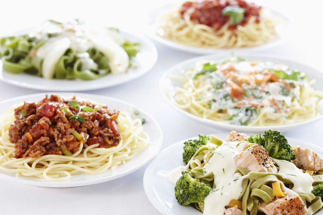 Various pasta dishes