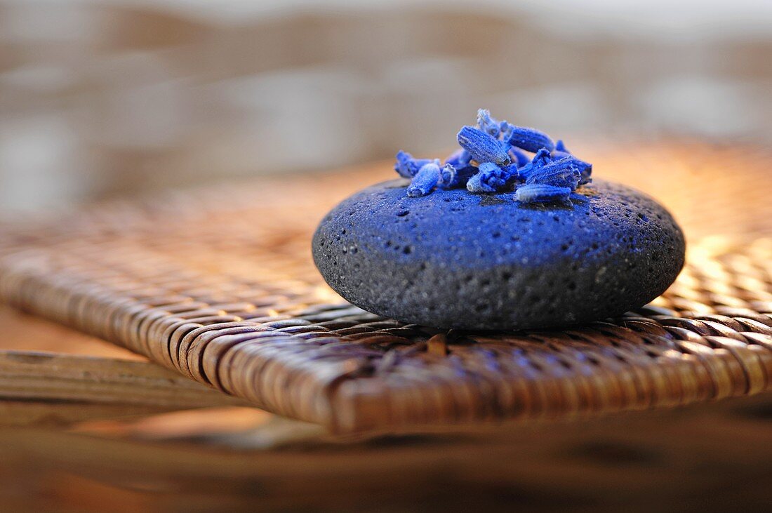 Lavender flowers on stone