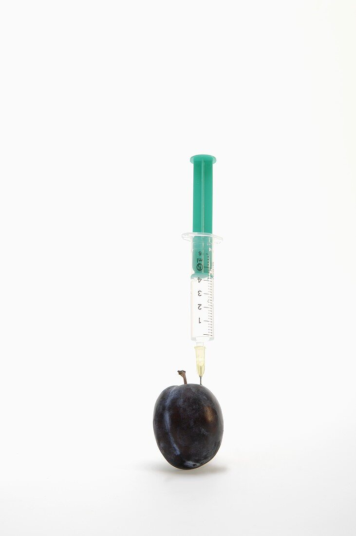 A plum and a syringe
