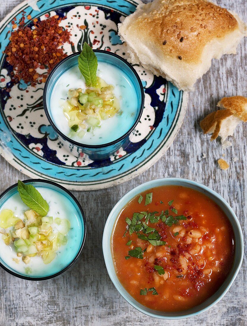 Cucumber and tomato soup (Turkey)