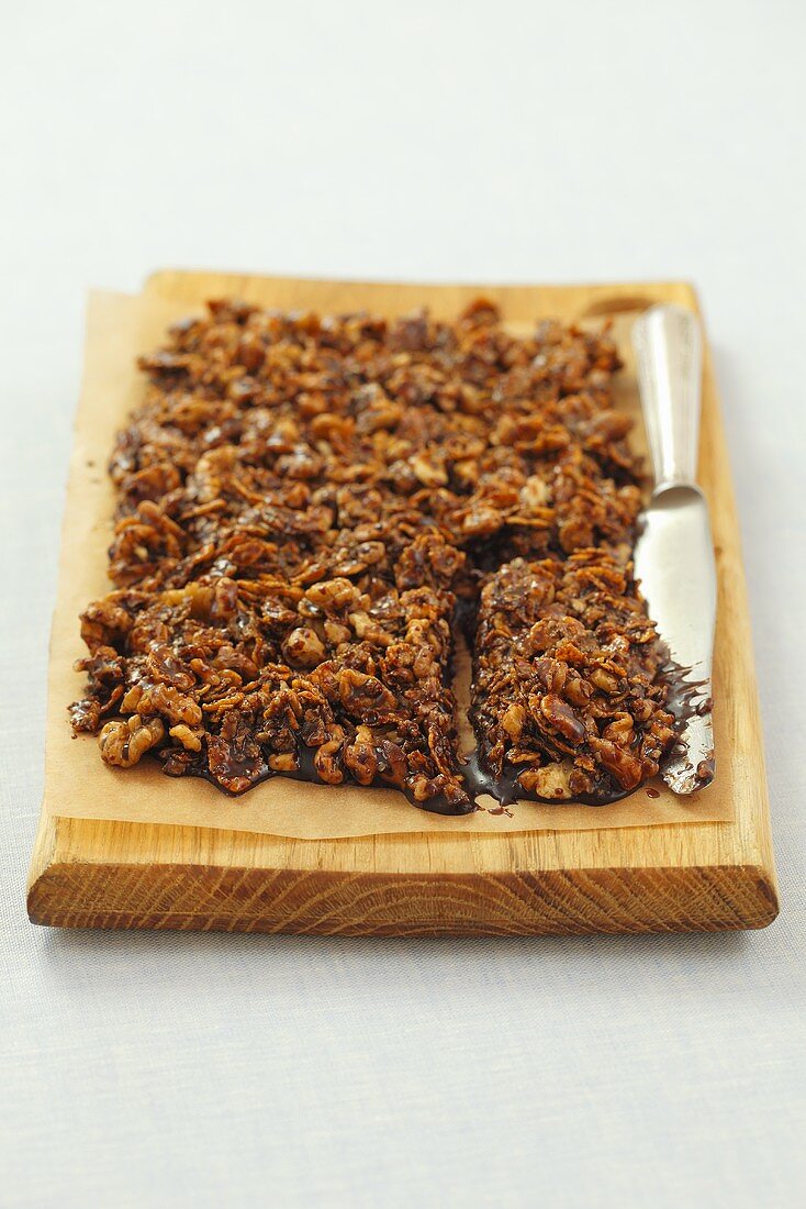 Chocolate cornflake cakes with nuts