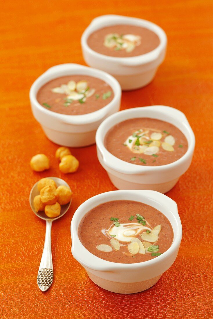 Plum soup with cream