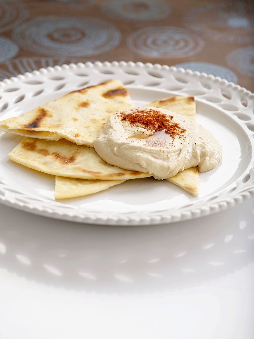 Pita bread with hummus