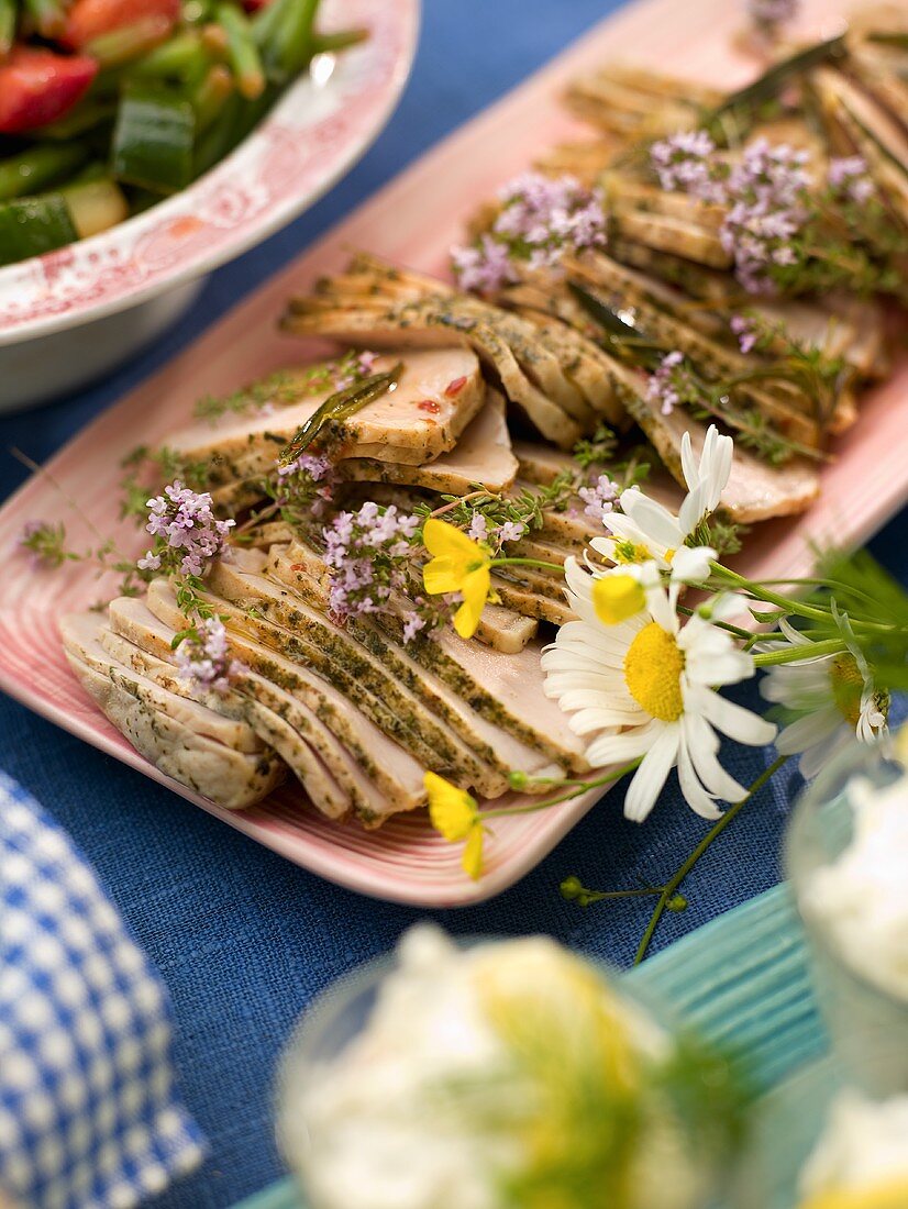 Marinated pork with thyme