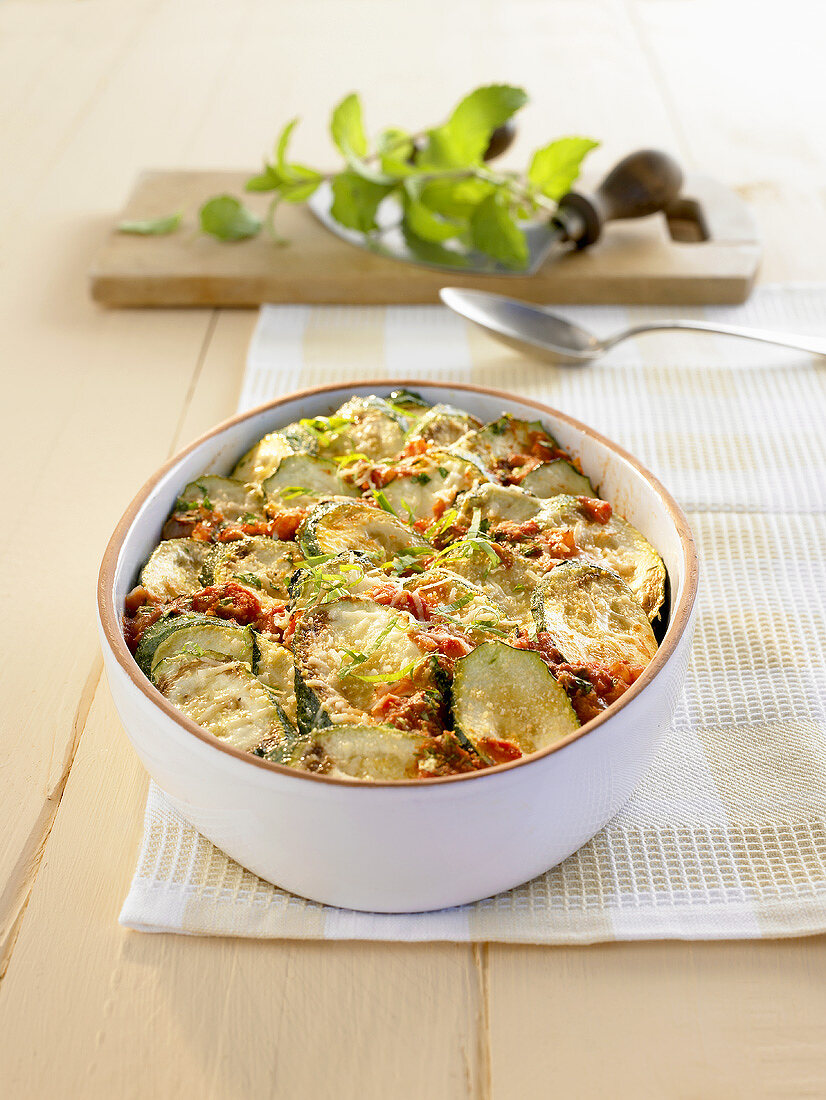 Courgette bake with mint